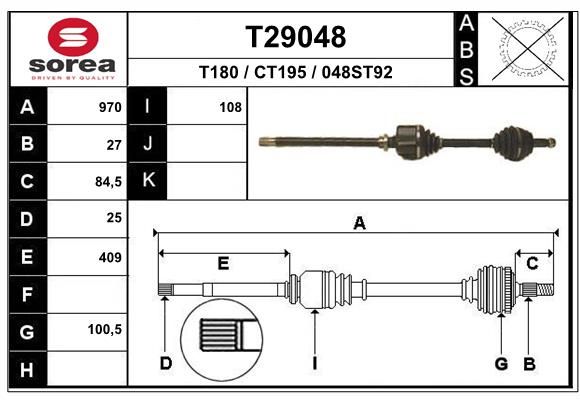 EAI hajtótengely T29048