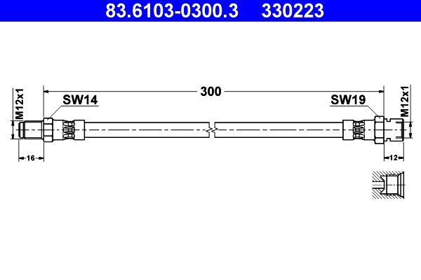 Гальмівний шланг, Ate 83.6103-0300.3