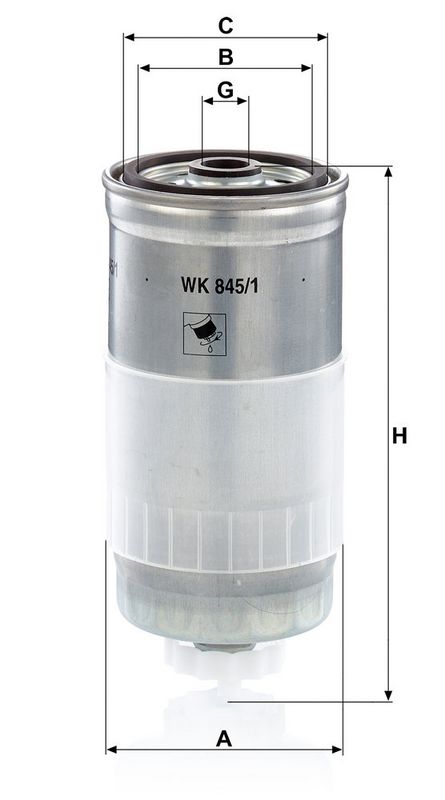 Kütusefilter, MANN-FILTER WK 845, 1
