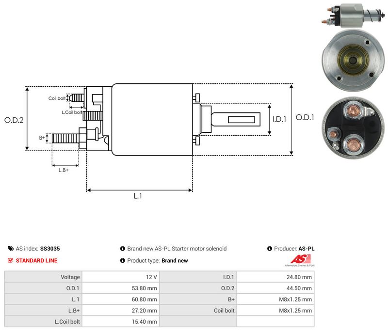 Magnetlülitus, starter, AS-PL SS3035