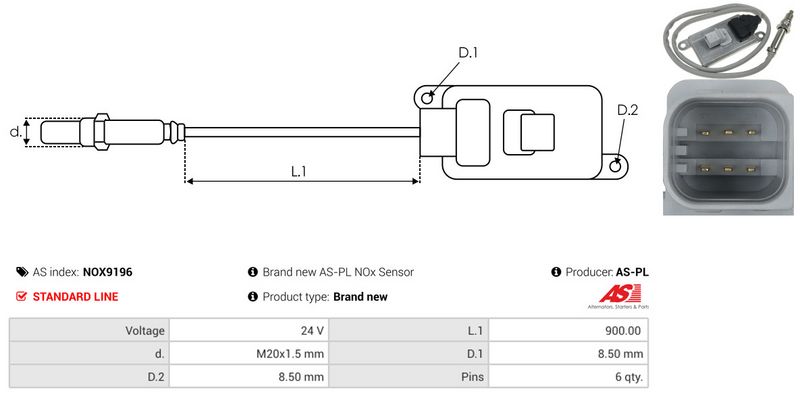 AS-PL NOX9196 NOx daviklis
