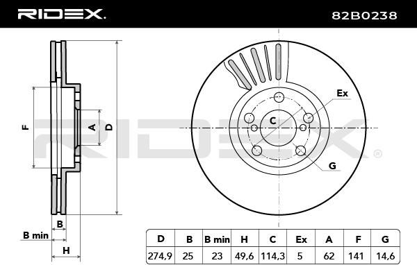 спирачен диск RIDEX