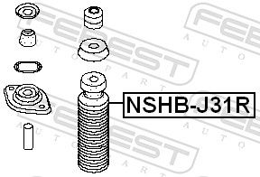 FEBEST NSHB-J31R Protective Cap/Bellow, shock absorber