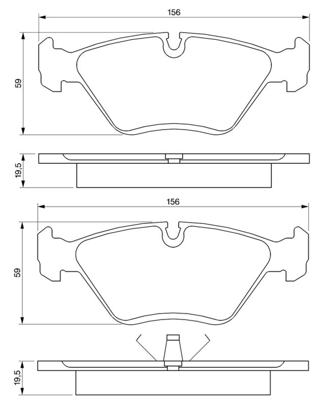 Piduriklotsi komplekt, ketaspidur, BOSCH 0 986 461 752
