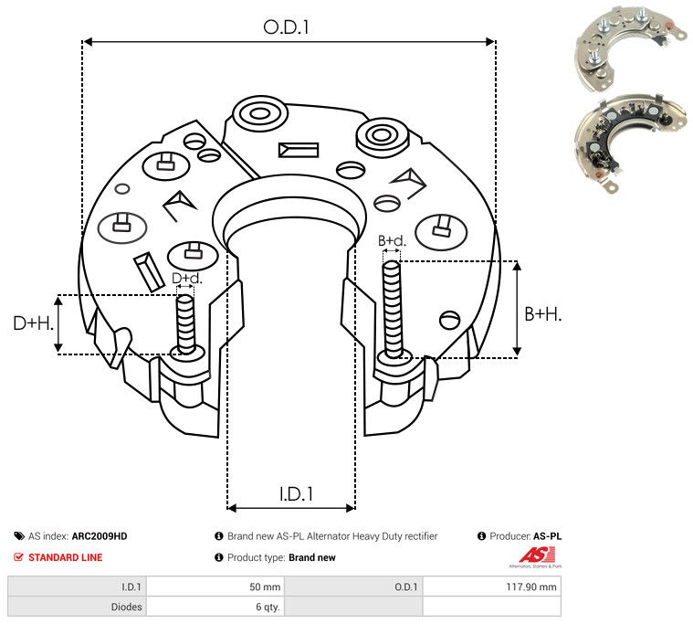 AS-PL ARC2009HD Rectifier, alternator