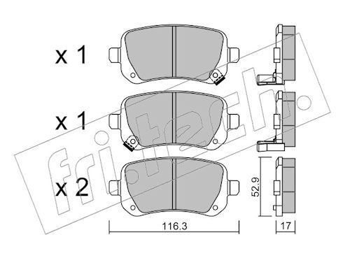 fri.tech. 881.0 Brake Pad Set, disc brake