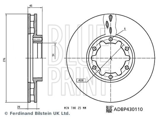 BLUE PRINT ADBP430110 Brake Disc