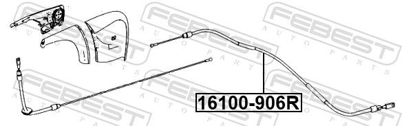 Тросовий привод, стоянкове гальмо, Febest 16100-906R