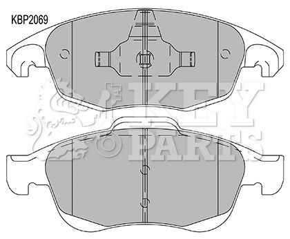 Комплект гальмівних накладок, дискове гальмо, Key Parts KBP2069