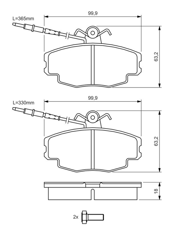 BOSCH 0986461117 Brake Pad Set, disc brake