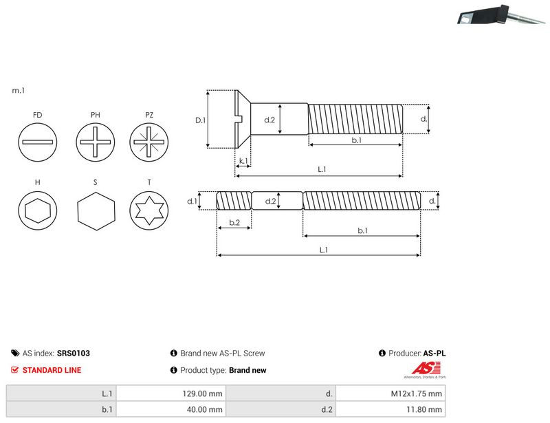 AS-PL SRS0103 Repair Set, alternator