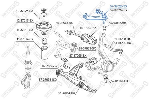 STELLOX 57-37026-SX Control/Trailing Arm, wheel suspension