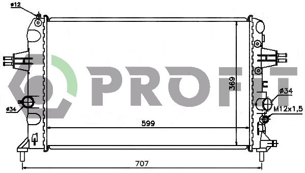 Радіатор, система охолодження двигуна, Profit 5054A2