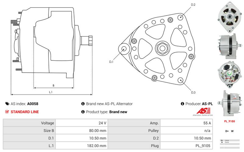 AS-PL A0058 Alternator