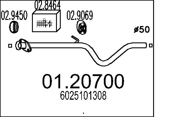 MTS kipufogócső 01.20700