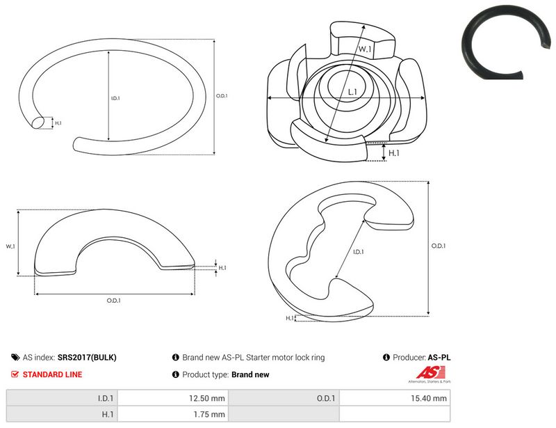 AS-PL SRS2017(BULK) Repair Kit, starter