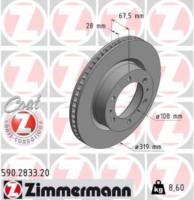 Гальмівний диск, Zimmermann 590.2833.20