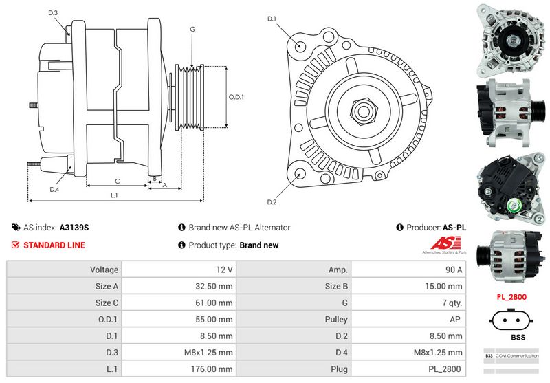 AS-PL A3139S Alternator