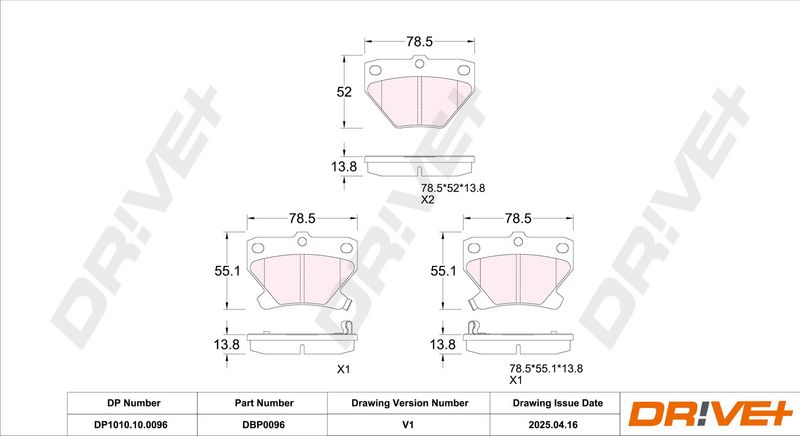 Set placute frana,frana disc DP1010.10.0096 Dr!ve+
