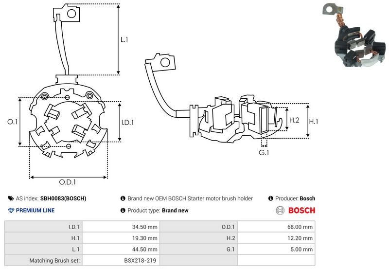 AS-PL SBH0083(BOSCH) Holder, carbon brushes
