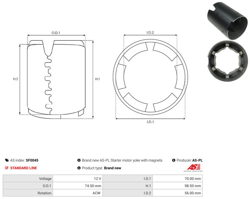 AS-PL SF0045 Field Winding, starter
