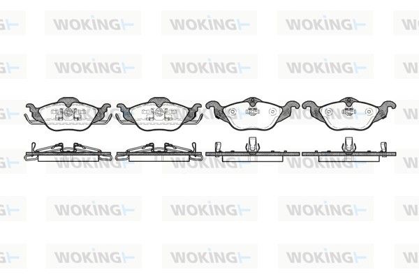 Комплект гальмівних накладок, дискове гальмо, Woking P784302