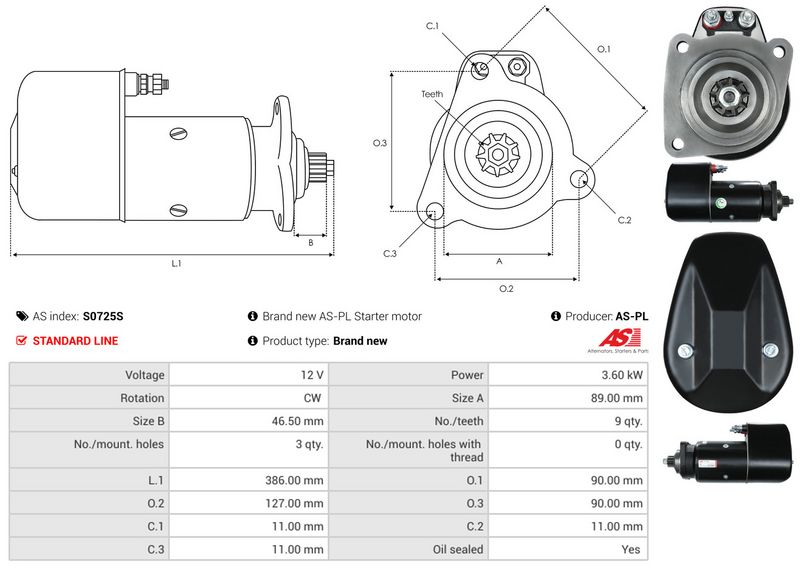 AS-PL S0725S Starter