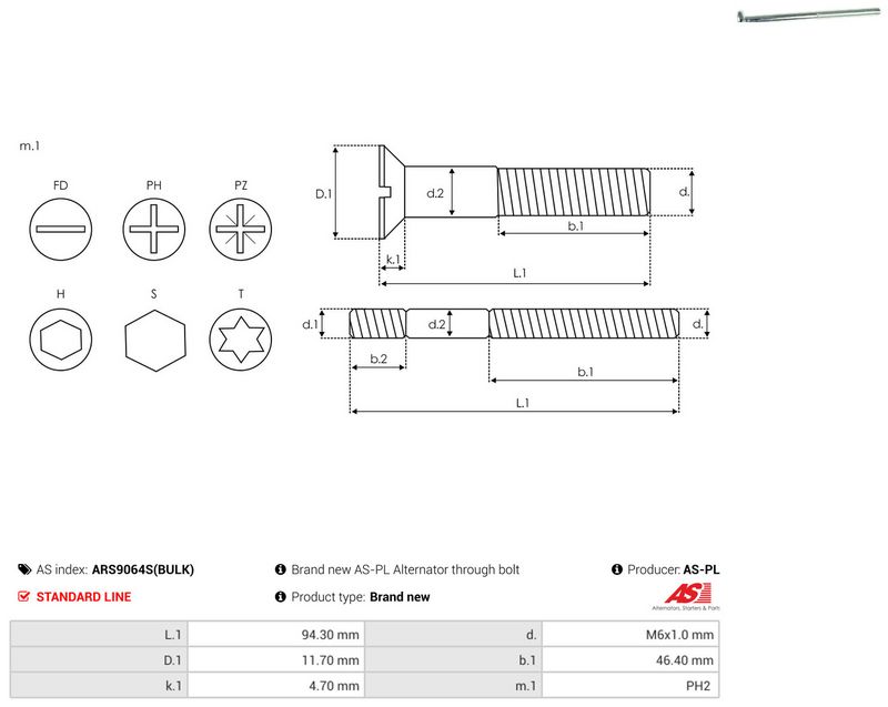 AS-PL ARS9064S(BULK) Repair Set, alternator