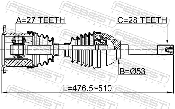 FEBEST 1414-KOR Drive Shaft