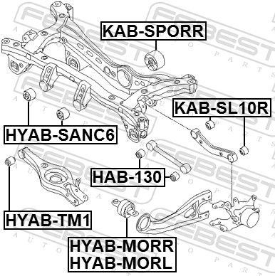 FEBEST HYAB-MORR Mounting, control/trailing arm