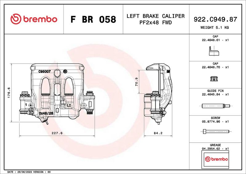 BREMBO F BR 058 Brake Caliper