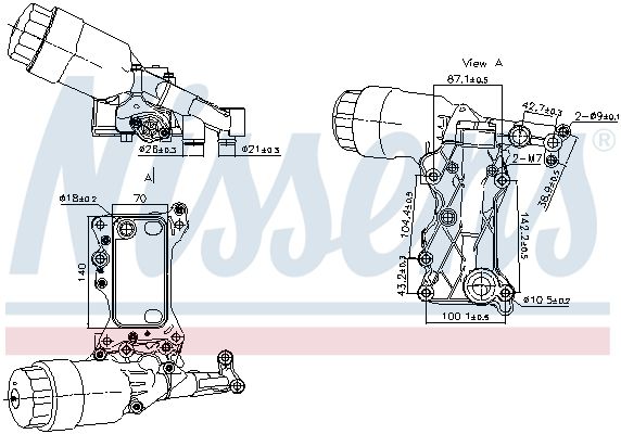 NISSENS Oliekoeler, motorolie 91241