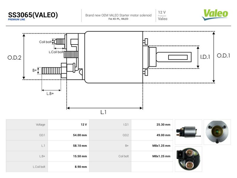 Magnetlülitus, starter, AS-PL SS3065(VALEO)