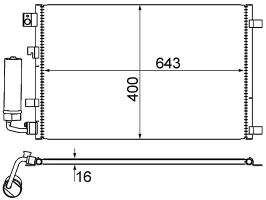 MAHLE kondenzátor, klíma AC 604 001S