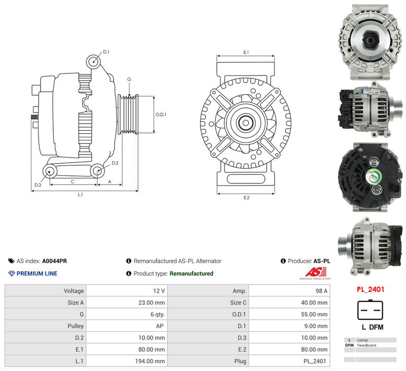 AS-PL A0044PR Generatorius