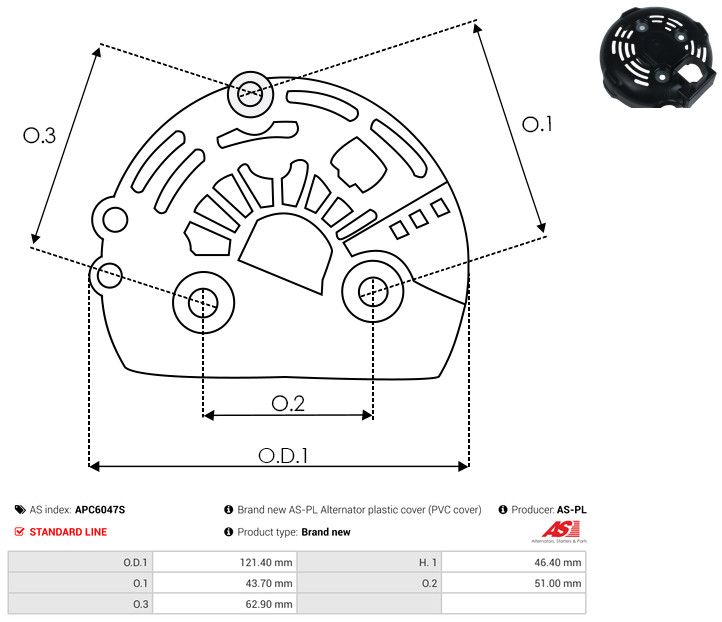 Kaitsekate, generaator, AS-PL APC6047S