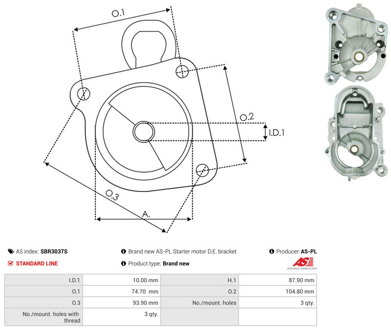 AS-PL SBR3037S Starter Lid, carburettor