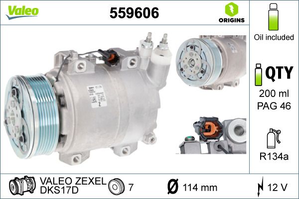 Συμπιεστής, συστ. κλιματισμού  VALEO ORIGINS NEW O.E. TECHNOLOGY