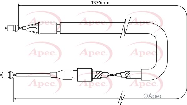 APEC Cable Pull, parking brake CAB1355