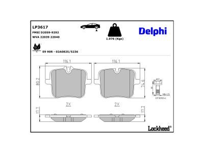 DELPHI LP3617 - Brake Pad Set, disc brake