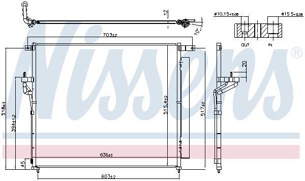 NISSENS FORD Радіатор кондиціонера конденсатор з осушувачем Ranger 2.2/3.2TDCi 11-