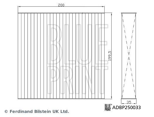 BLUE PRINT ADBP250033 Filter, cabin air