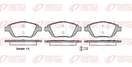 Комплект гальмівних накладок, дискове гальмо, Remsa 1392.00