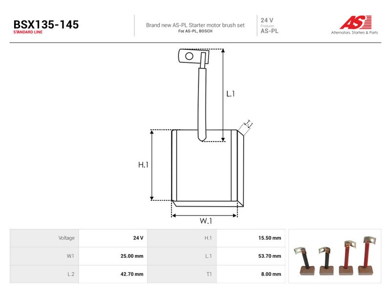 Süsinikuhari, starter, AS-PL BSX135-145