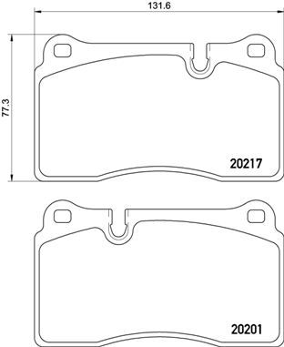 Комплект гальмівних накладок, дискове гальмо, Brembo P02002