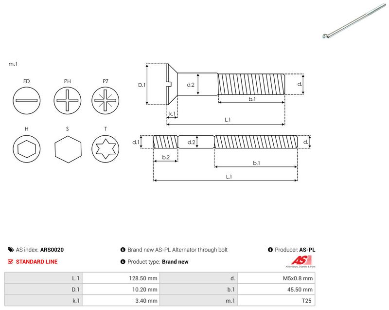 AS-PL ARS0020 Repair Set, alternator