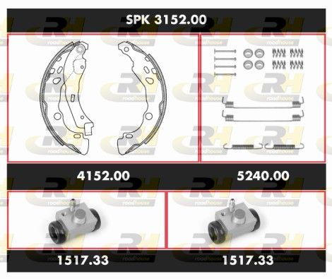 Комплект гальма, барабанне гальмо, Roadhouse SPK3152.00