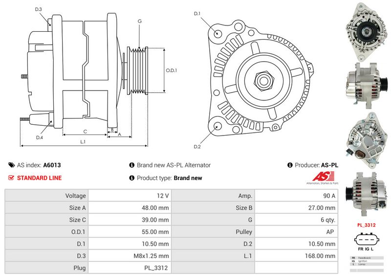 AS-PL A6013 Alternator