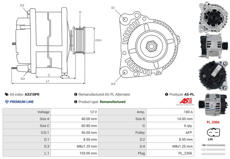 AS-PL A3310PR Alternator