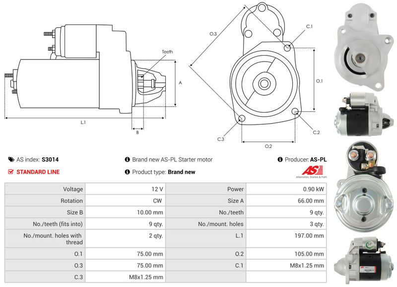 Starter, AS-PL S3014